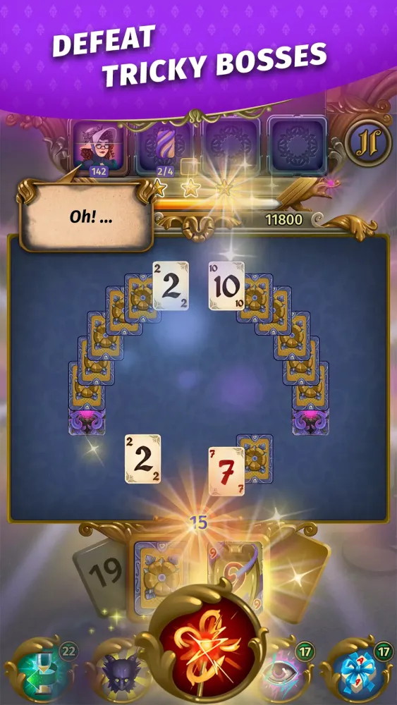 Tangkapan skrin Solitaire Magic Cards