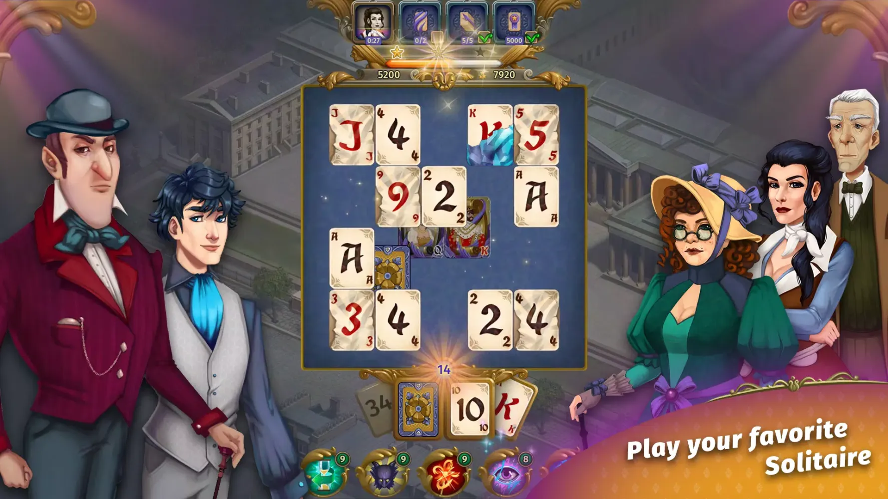 Tangkapan skrin Solitaire Magic Cards