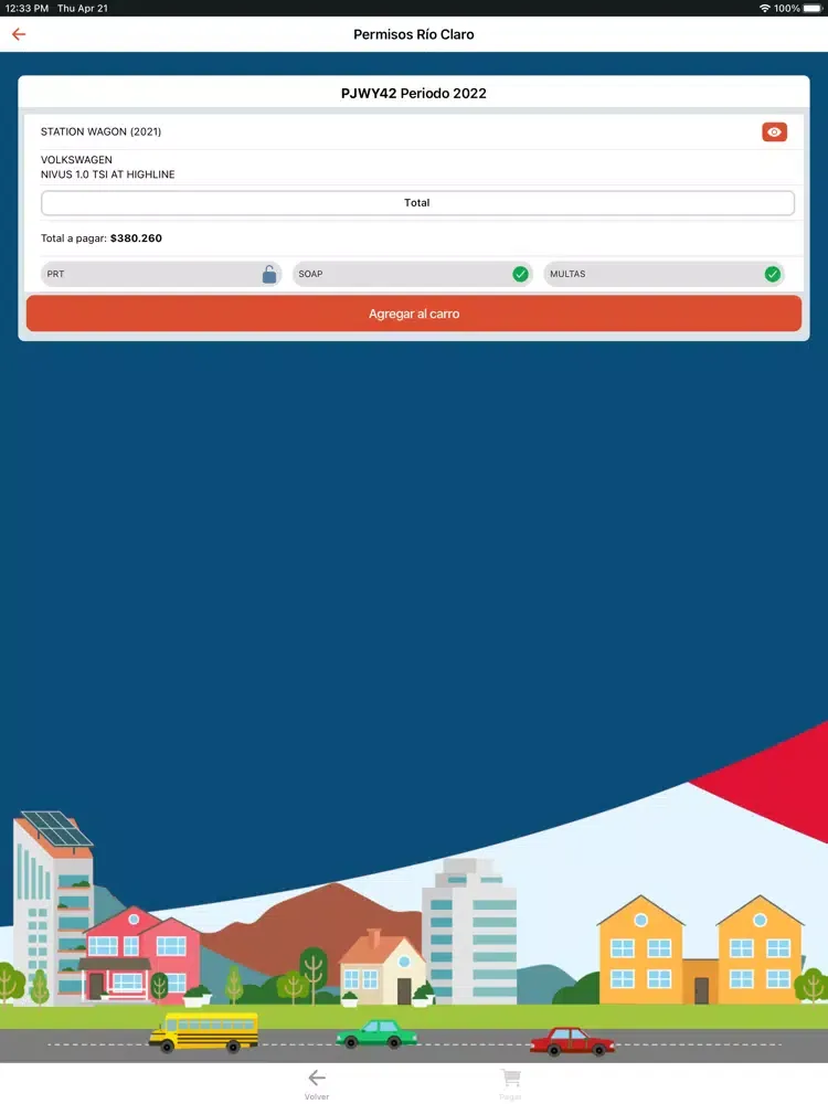 Tangkapan layar Mi Permiso Río Claro V2 iPad 