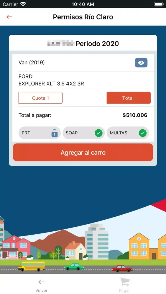 Tangkapan layar Mi Permiso Río Claro V2