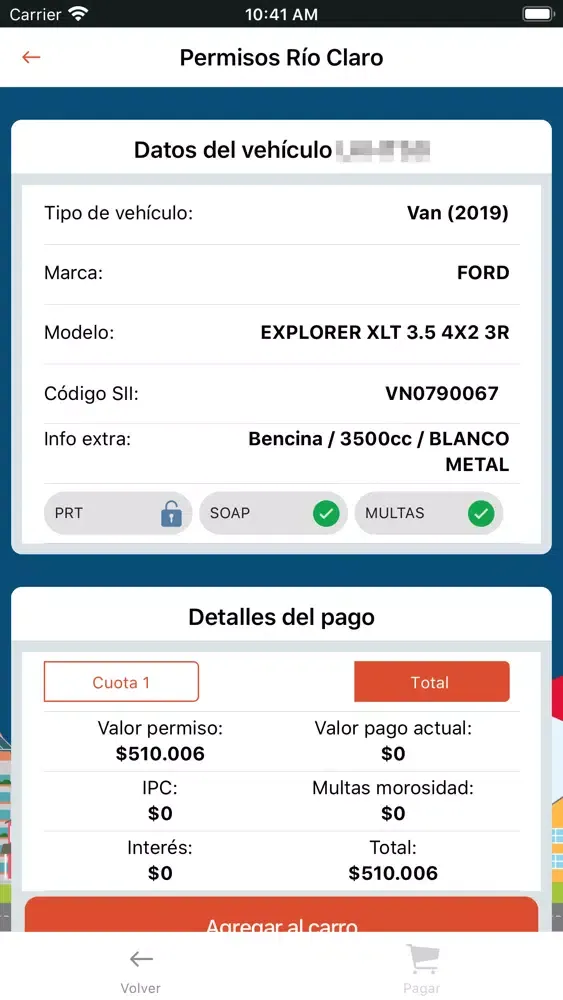 Tangkapan layar Mi Permiso Río Claro V2
