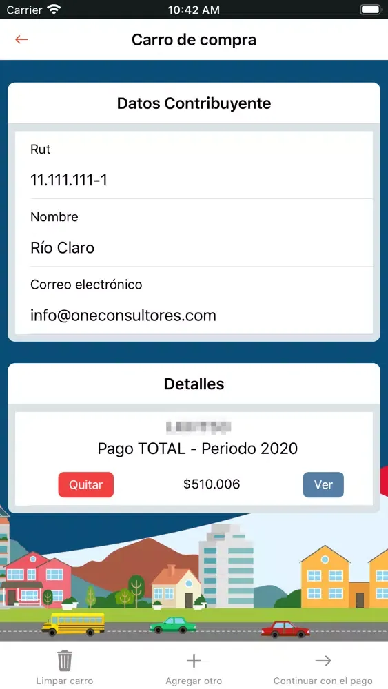 Tangkapan layar Mi Permiso Río Claro V2