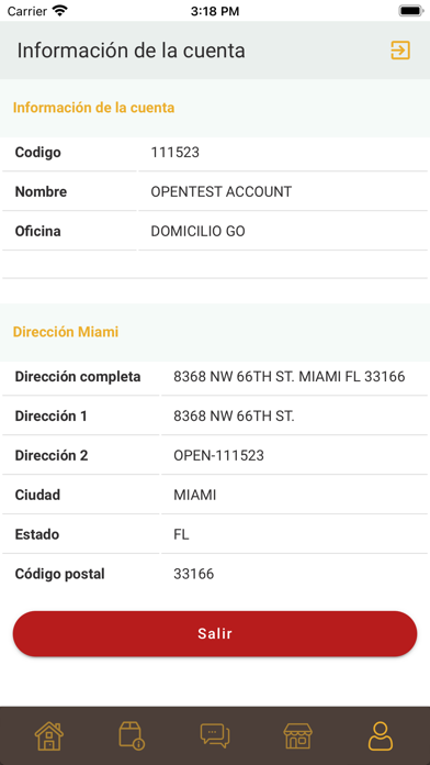 Ảnh chụp màn hình của Open Courier