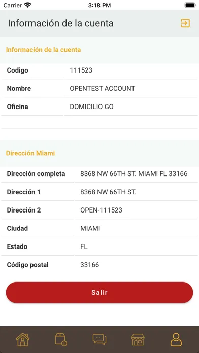 Screenshot di Open Courier