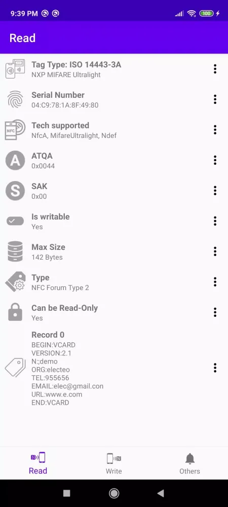 NFC Tag Tools スクリーンショット