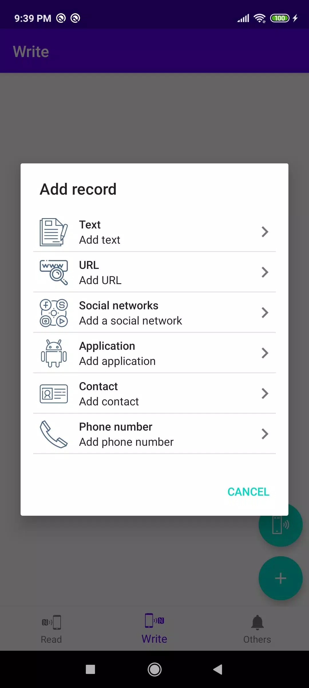 Captures d'écran de NFC Tag Tools