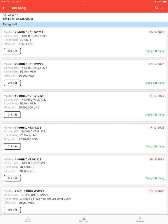 Zrzuty ekranu ONE DMS GHI ĐƠN iPad 