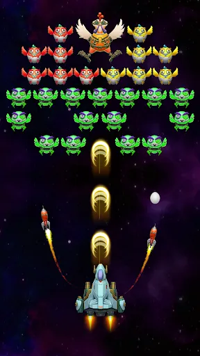 Capturas de tela do Galaxy Attack: Chicken Shooter