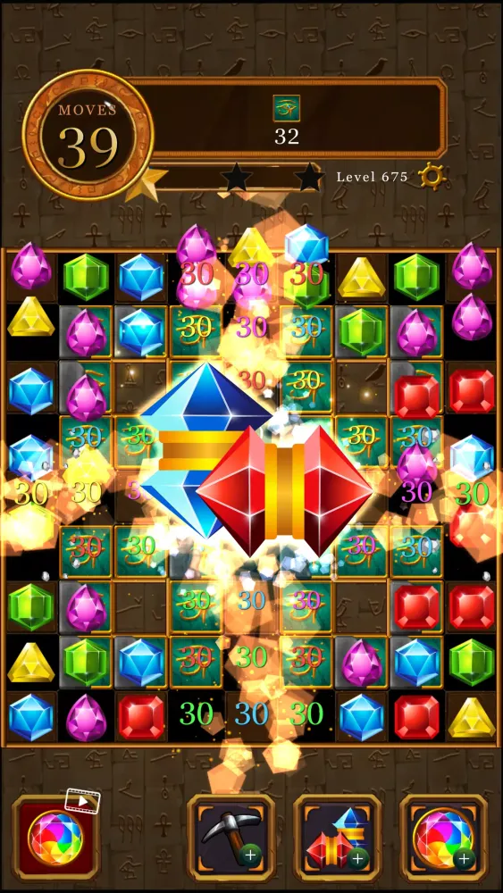 ภาพหน้าจอของ Magic Pharaoh Jewels : Match 3