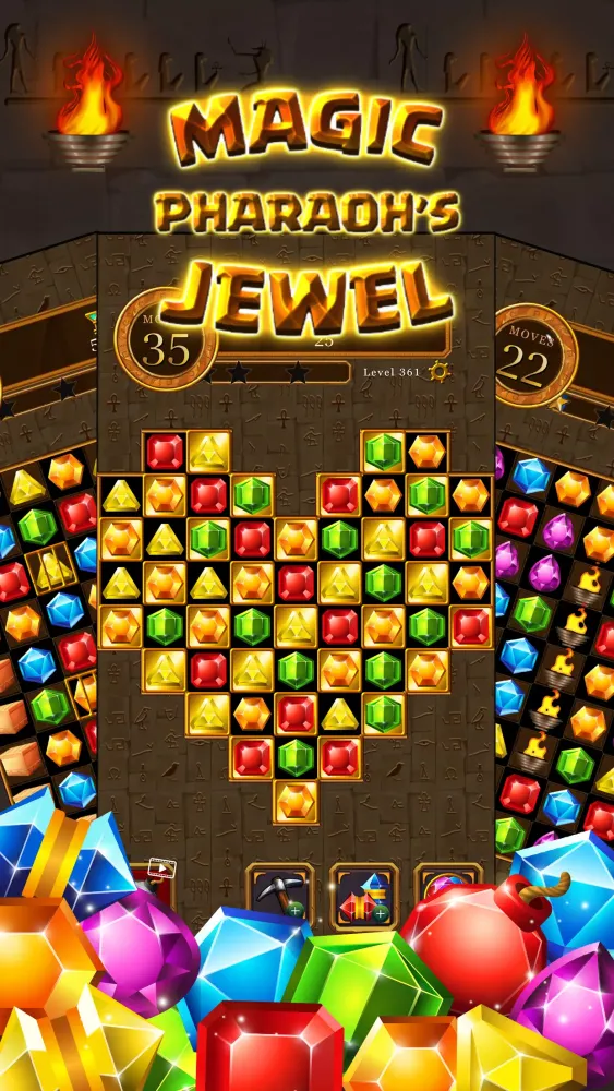 ภาพหน้าจอของ Magic Pharaoh Jewels : Match 3