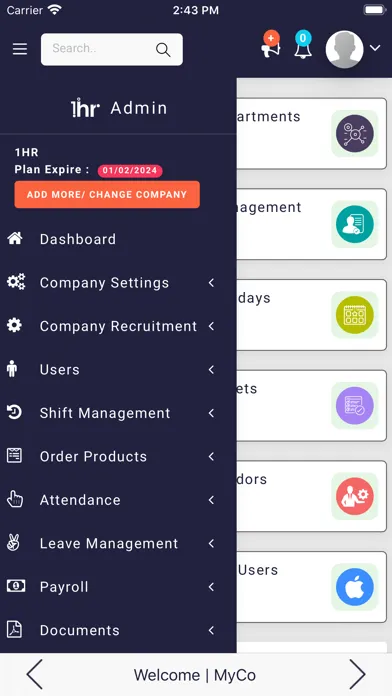 1hr Admin Screenshots