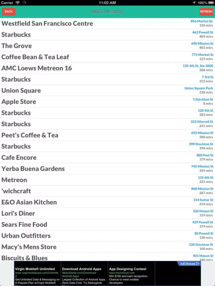 A Free WiFi iPad Screenshots