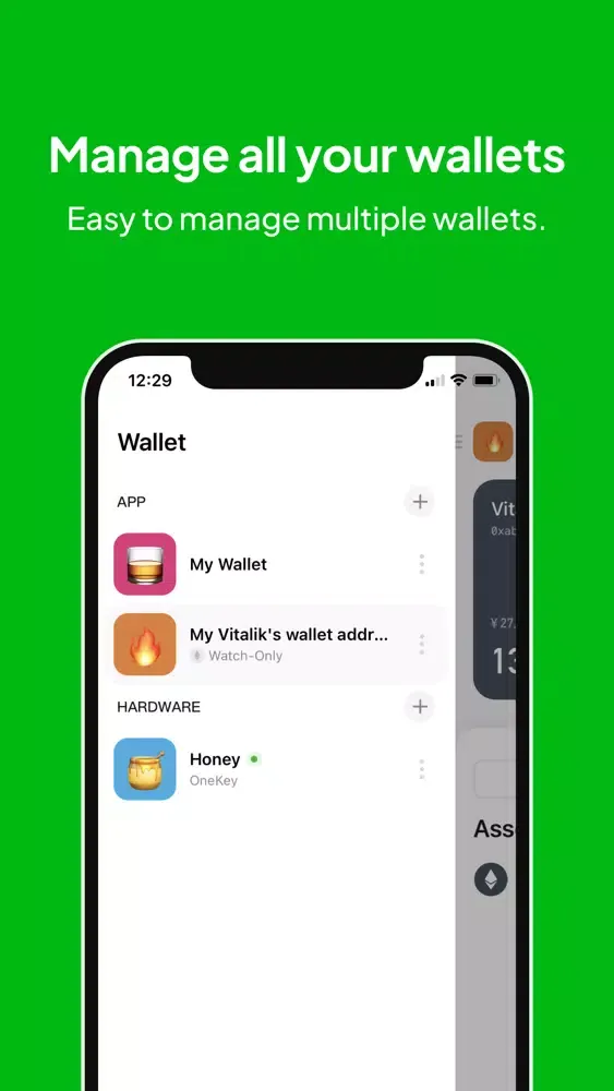 Capturas de tela do OneKey Wallet: Crypto & DeFi