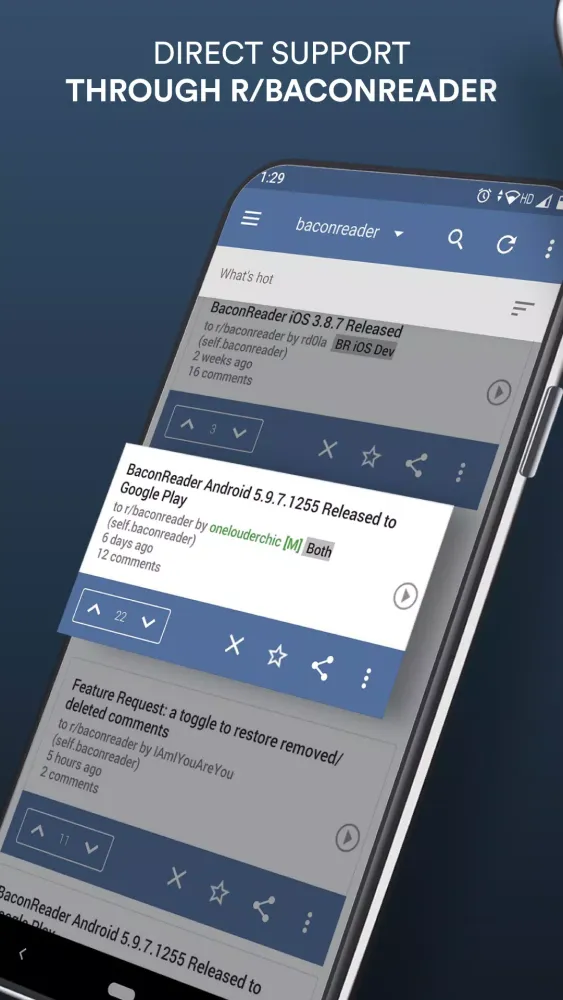 Скриншоты BaconReader Premium