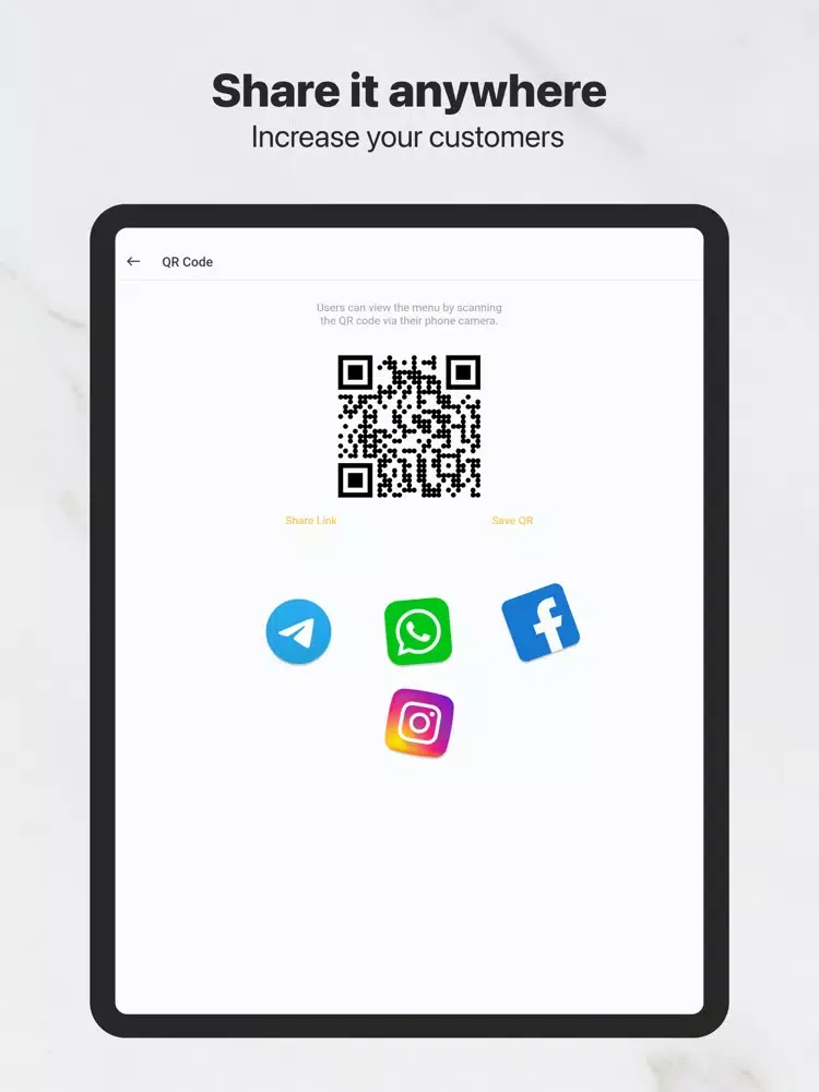 OneMenu - QR menu iPad  Screenshots