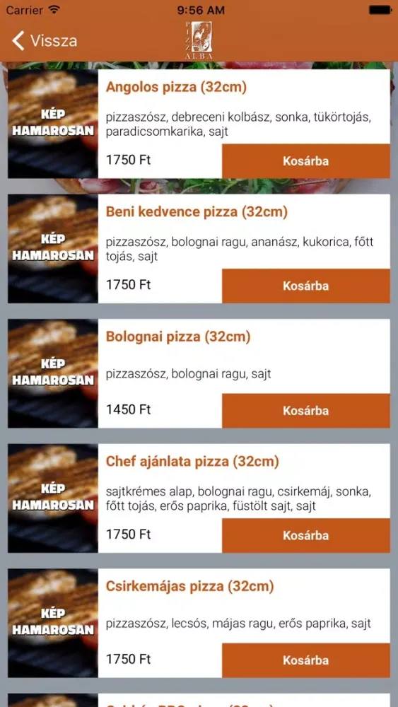 Capturas de tela do Pizza Alba