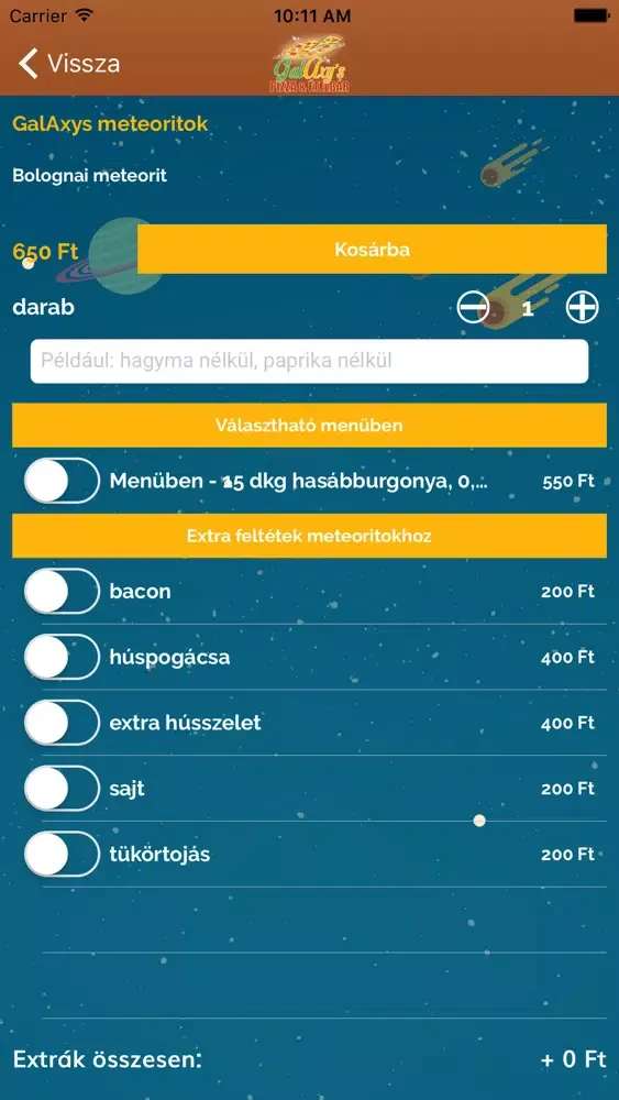 Screenshot di GalAxy's Pizzéria
