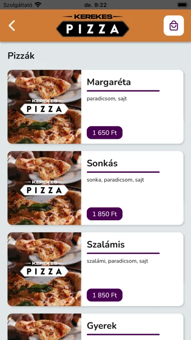 Capturas de tela do Kerekes Pizza