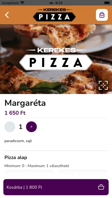 Capturas de tela do Kerekes Pizza