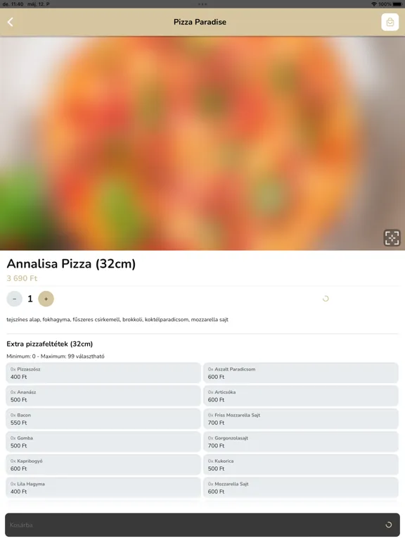 Pizza Paradise Dunaújváros iPad  स्क्रीनशॉट