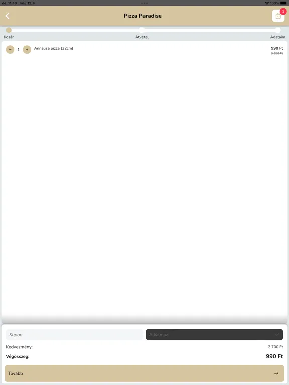 Pizza Paradise Dunaújváros iPad  स्क्रीनशॉट