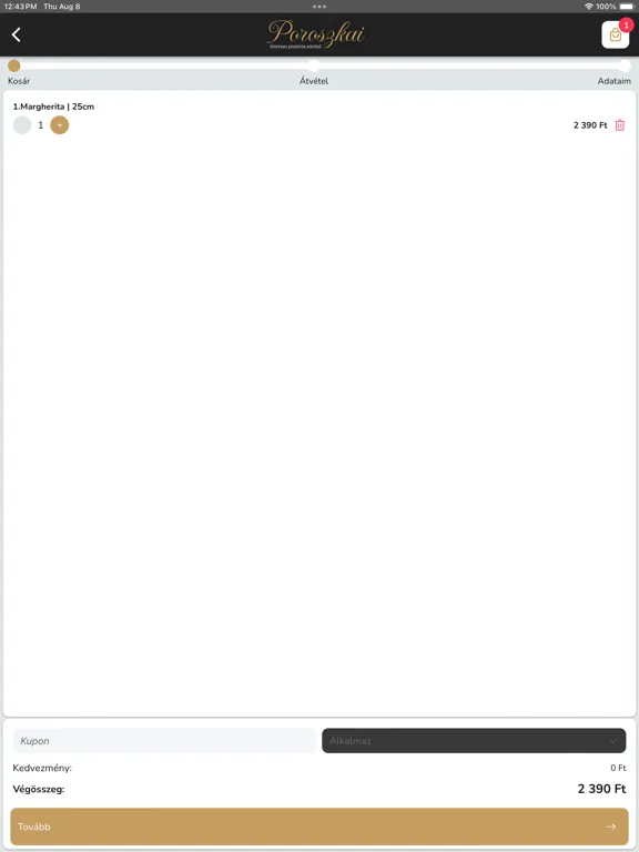 Poroszkai Étterem iPad 應用截圖