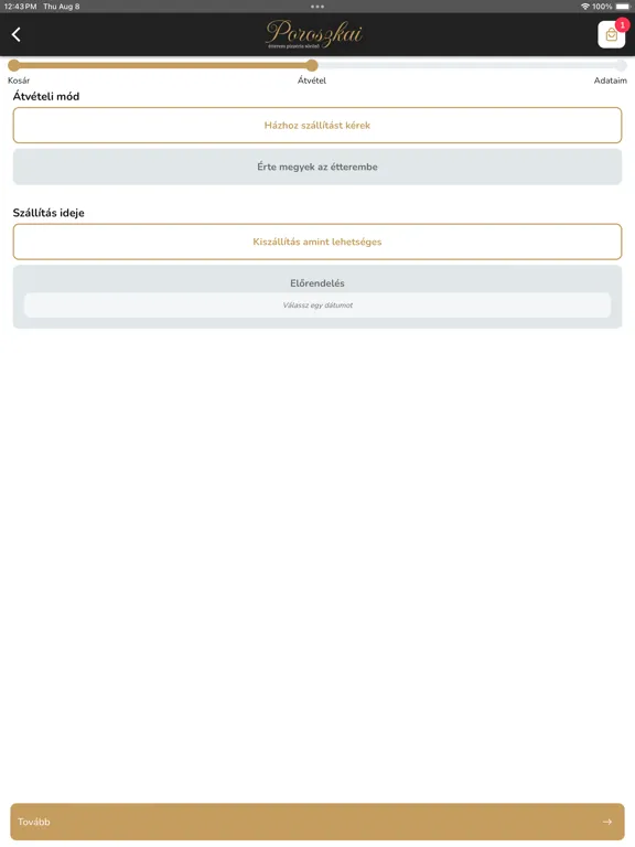 Poroszkai Étterem iPad 應用截圖
