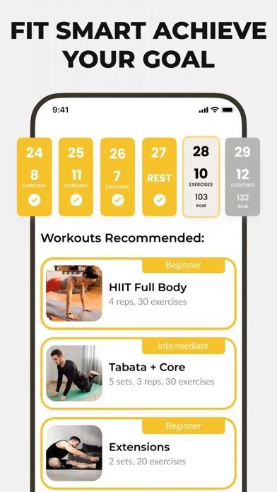 Tangkapan skrin Home Workout - Planner & Coach