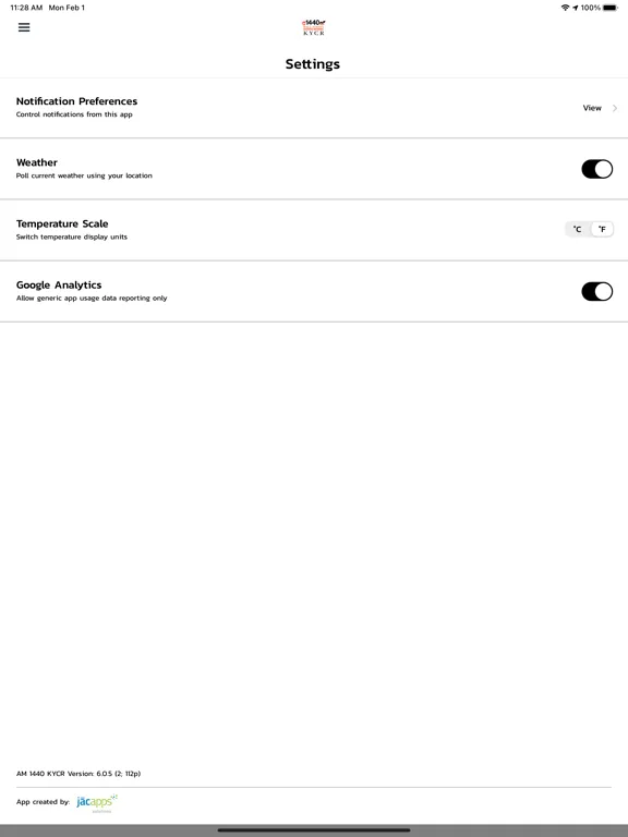 Ảnh chụp màn hình của AM 1440 KYCR iPad 