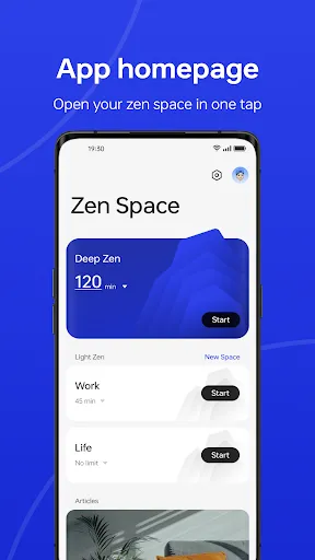 Tangkapan layar Zen Space