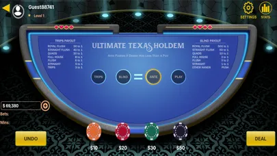 Ultimate texas holdem Poker स्क्रीनशॉट