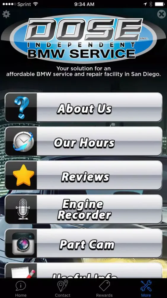 Tangkapan skrin Dose BMW Service