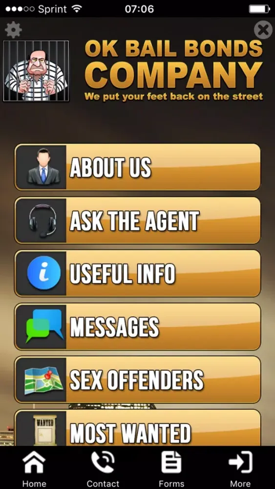 Capturas de tela do OK Bail Bonds