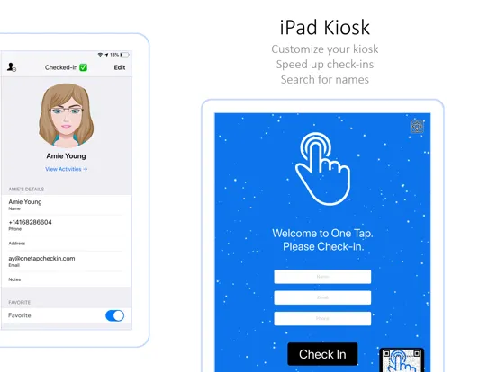 Tangkapan layar OneTap Check-In iPad 