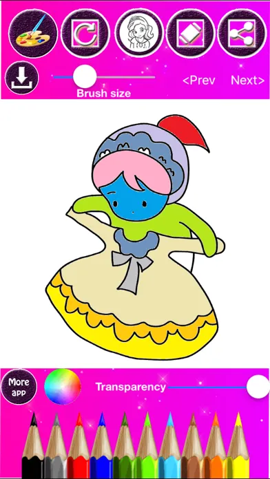 Zrzuty ekranu Princess Coloring Drawing Book