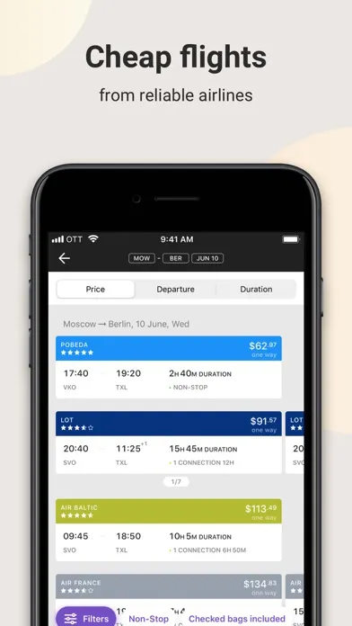 OneTwoTrip Flights and Hotels Screenshots