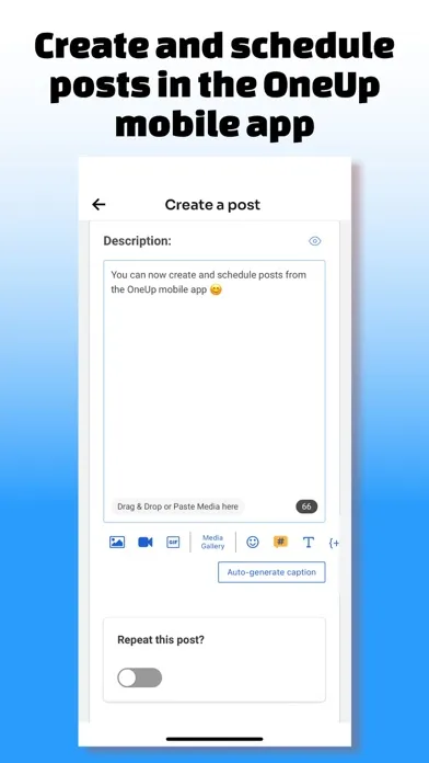 Ảnh chụp màn hình của OneUp: Social Media Scheduler