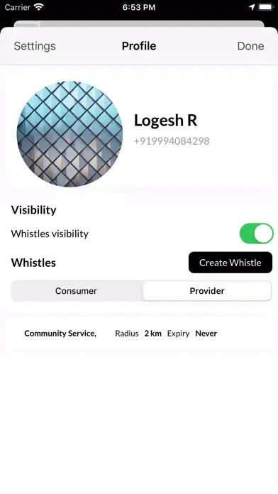 Tangkapan skrin Whistle RTI