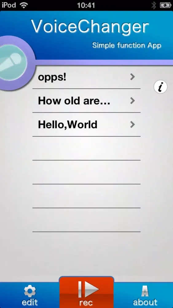 Capturas de tela do voice changer - record and play -