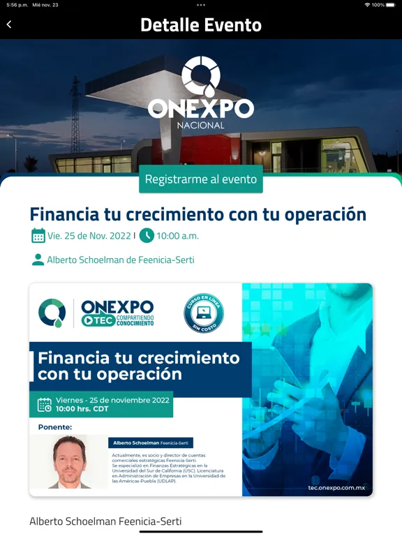 تصاویر ONEXPO NACIONAL APP iPad 