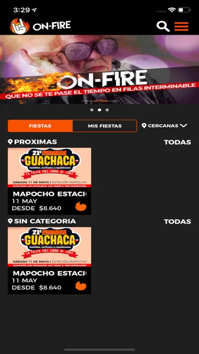 Capturas de tela do OnFire