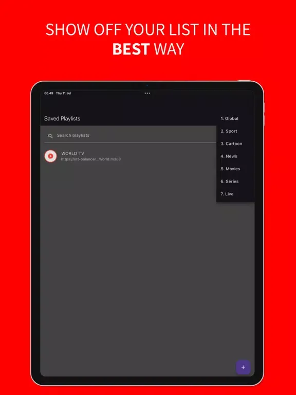 Capturas de tela do TV Live IPTV : Sport player iPad 