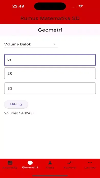 Captures d'écran de Rumus Matematika SD