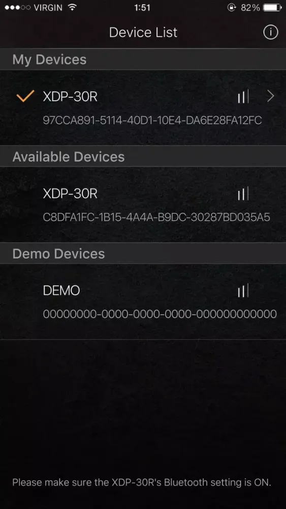 ภาพหน้าจอของ Pioneer DuoRemote App