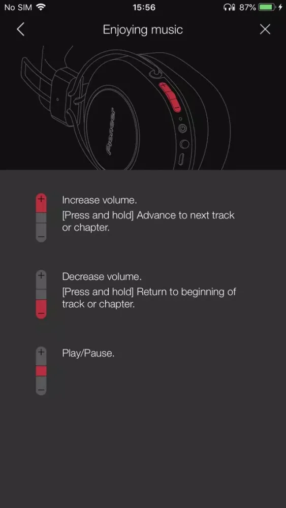 Captures d'écran de Pioneer Headphone App