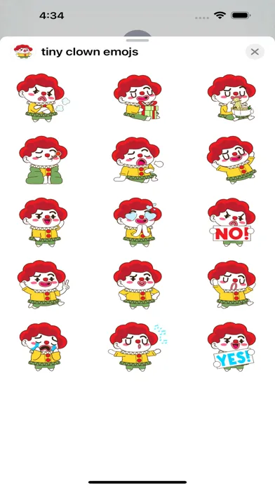 ภาพหน้าจอของ tiny clown emojis