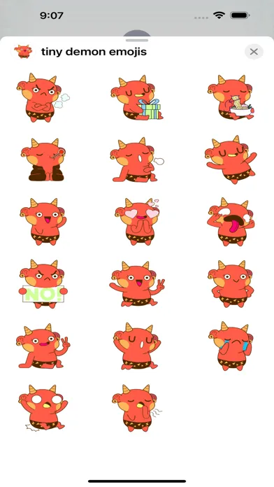 Capturas de tela do tiny demon emojis