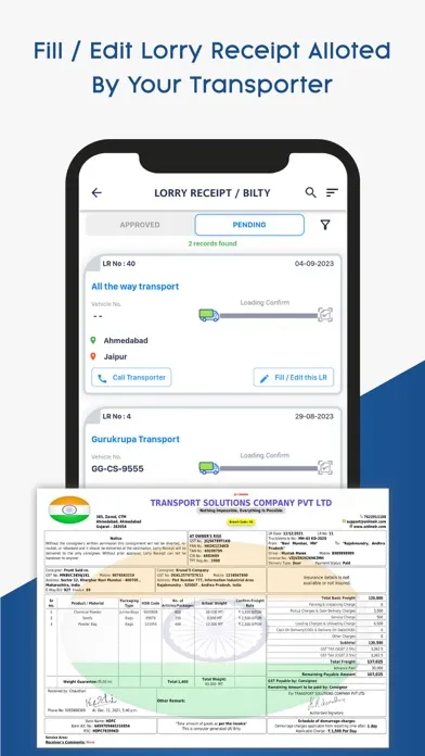 OnlineLR Consignor App Screenshots