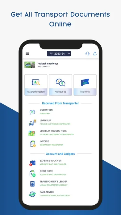 OnlineLR Consignor App Screenshots