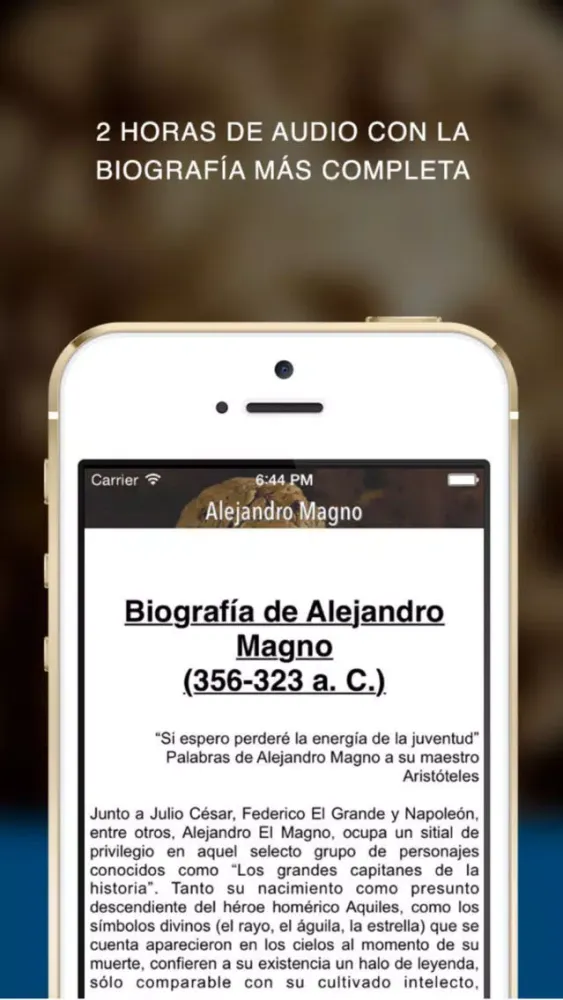 ภาพหน้าจอของ Audiolibro: Alejandro Magno